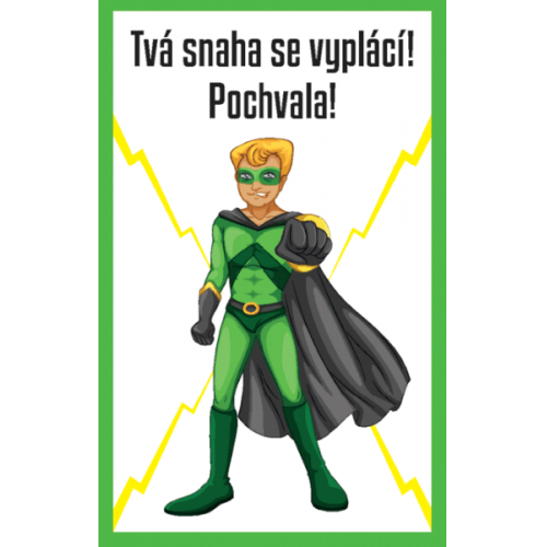 Karty Máš super pochvalu 30 ks - Tvá snaha se vyplácí! Pochvala!